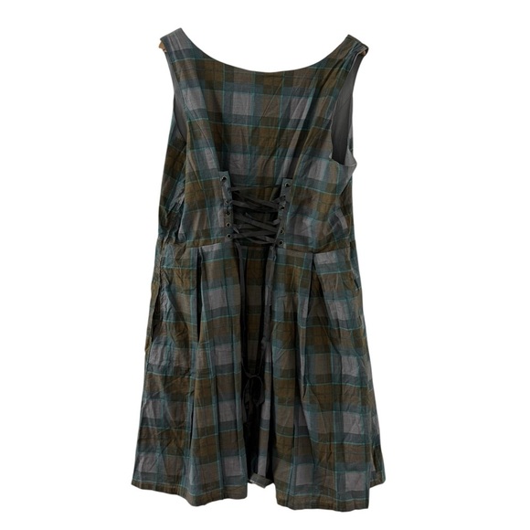 Hot Topic Outlander Lace Up Tartan Plaid Dress Nee With Tags Size 2X - Picture 5 of 7